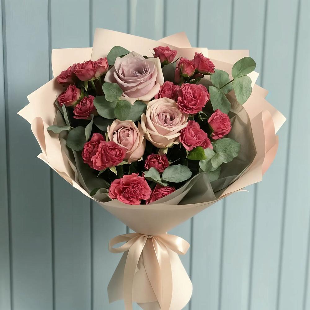 Букет цветов из: Гвоздики и Розы в Большесидоровском