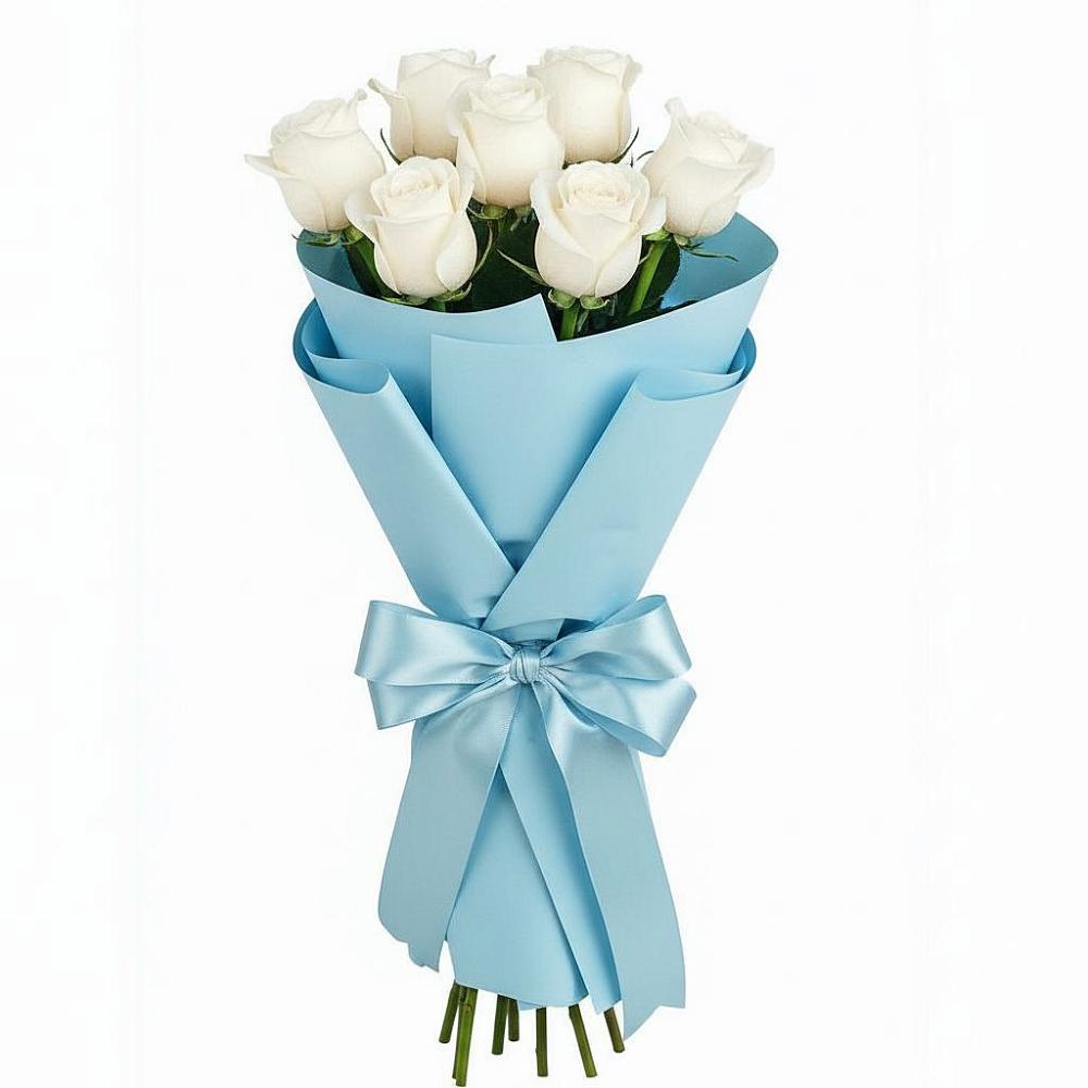 Букет 7 белых роз Проуд в Большесидоровском