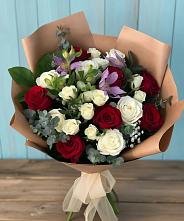 Букет цветов из:  Розы и Альстромерии в Большесидоровском