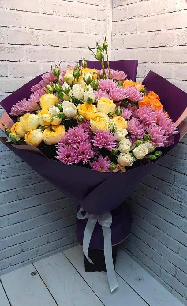 Букет цветов из: Хризантемы и Розы в Большесидоровском