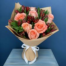 Букет цветов из:  Розы и Альстромерии в Большесидоровском