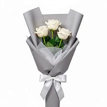 Букет 3 белые розы в Большесидоровском
