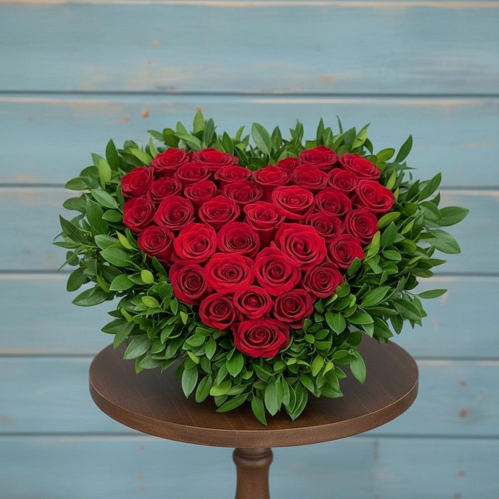 Цветочная композиция из Розы в виде сердца в Большесидоровском