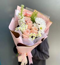 Букет цветов из:  Хризантемы и Розы в Большесидоровском