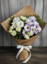 Букет цветов из:  Хризантемы и Розы в Большесидоровском