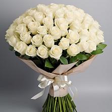 Букет 101 беля роза Белоснежка в Большесидоровском