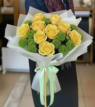 Букет цветов из:  Хризантемы и Розы в Большесидоровском