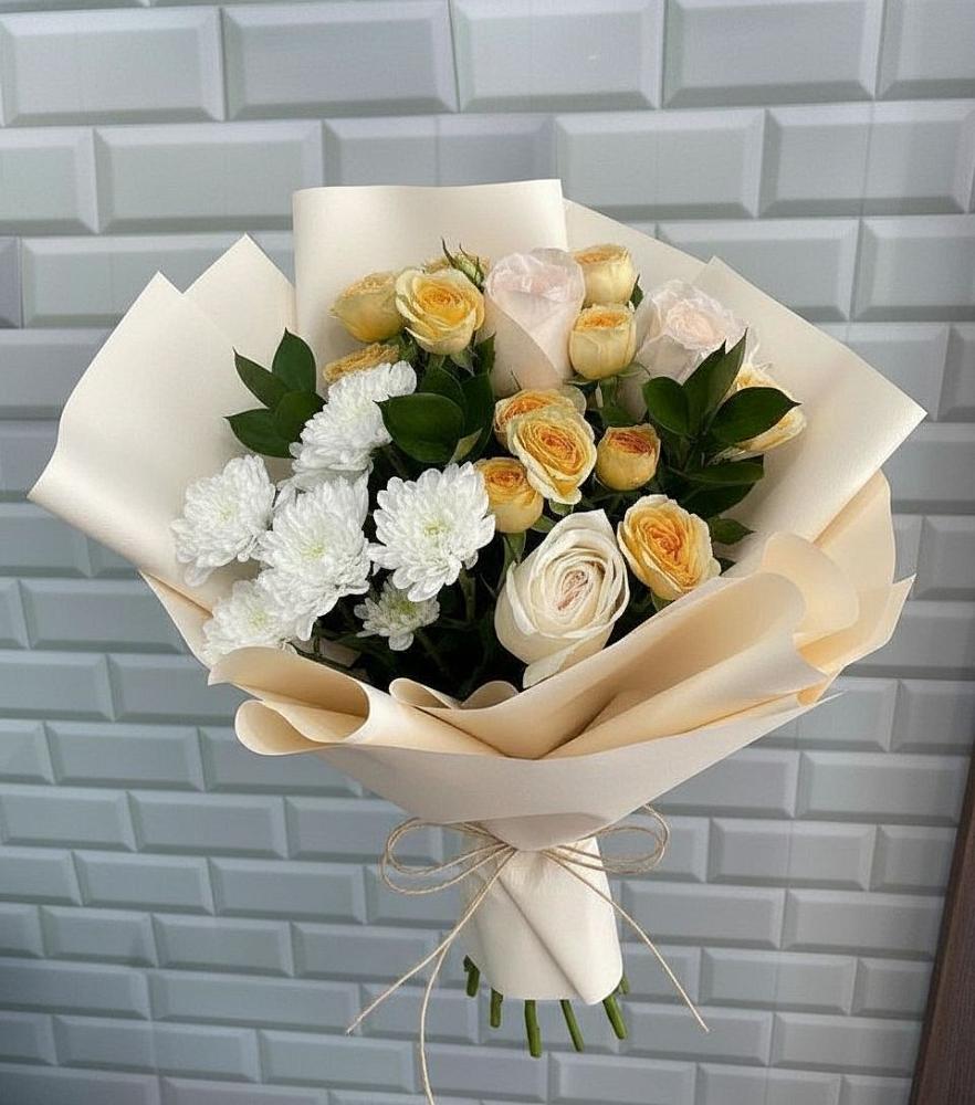 Букет цветов из: Розы и Хризантемы в Большесидоровском