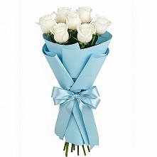 Букет 7 белых роз Проуд в Большесидоровском