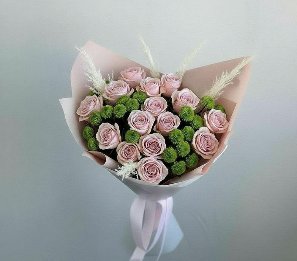 Букет цветов из: Розы и Хризантемы в Большесидоровском