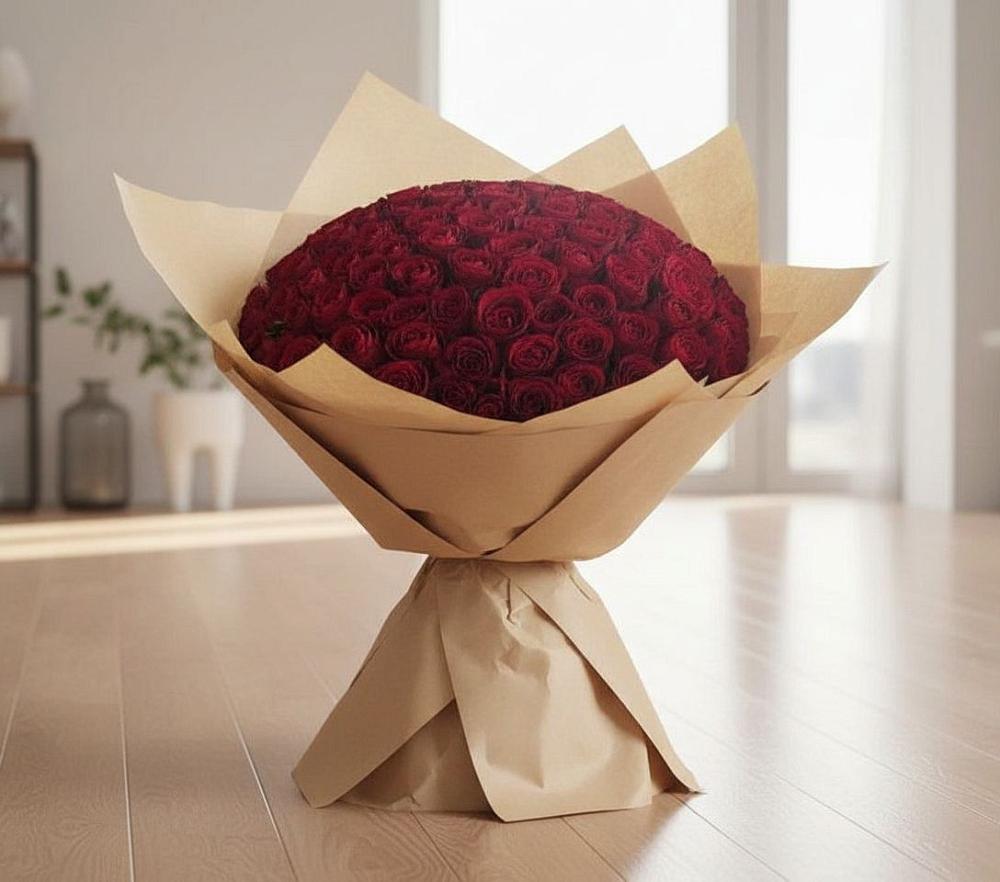 Букет 101 Красная роза в Большесидоровском