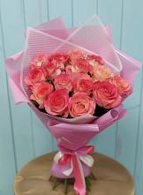 Букет 15 Розовых роз Равель #REPLACE_PRED# Большесидоровском